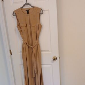 Sleeveless Tan Maxi Dress